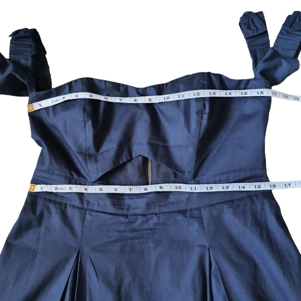Rachel Roy Embroidered Eyelet Dress Womens 10 Cutout Peakaboo Sweetheart Blue - Picture 8 of 10
